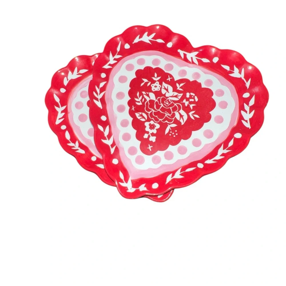 Romantic Red Heart Party Plates Hausenware Designed by Libby Wilkies